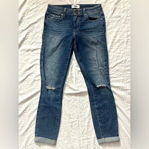Paige Vendugo Ankle Distressed Women's Blue Jeans Size 27